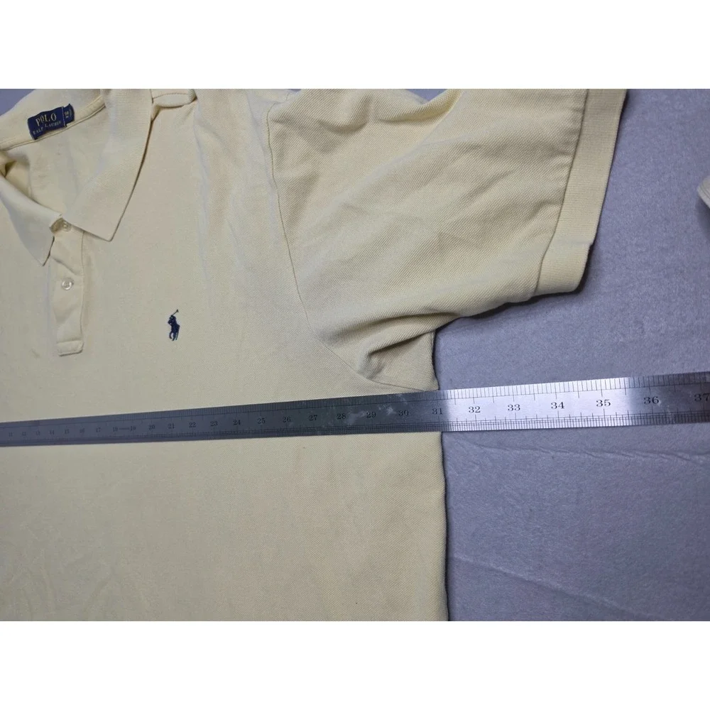 Polo Ralph Lauren Polo Shirt Men's 5XB Yellow Cotton High Low Hem Golf Tennis
